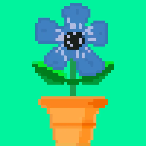 Flower Pot Pixel Art Creating Your Own Garden Vector Illustration — Vettoriale Stock