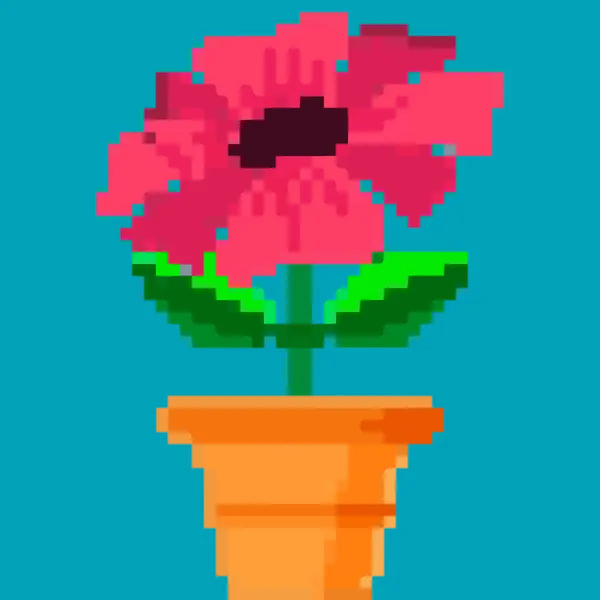 Flower Pot Pixel Art Creating Your Own Garden Vector Illustration — Vetor de Stock