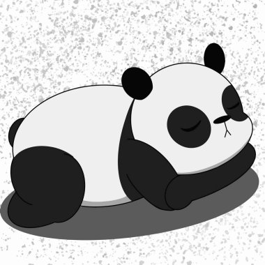 Şirin tombul panda tatlı tatlı Çin pandası uyur. Vektör illüstrasyonu