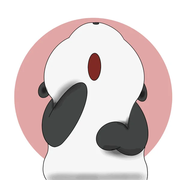 Cute Big Chinese Panda Standing Yawning Hands Her Tummy Vector — ストックベクタ