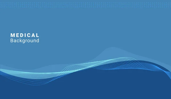 inscription medical background on a blue abstract background with waves and crosses. Vector illustration