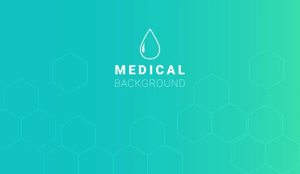 Inscription Medical Background Droplet Abstract Background Hexagons Vector Illustration — Stockvektor