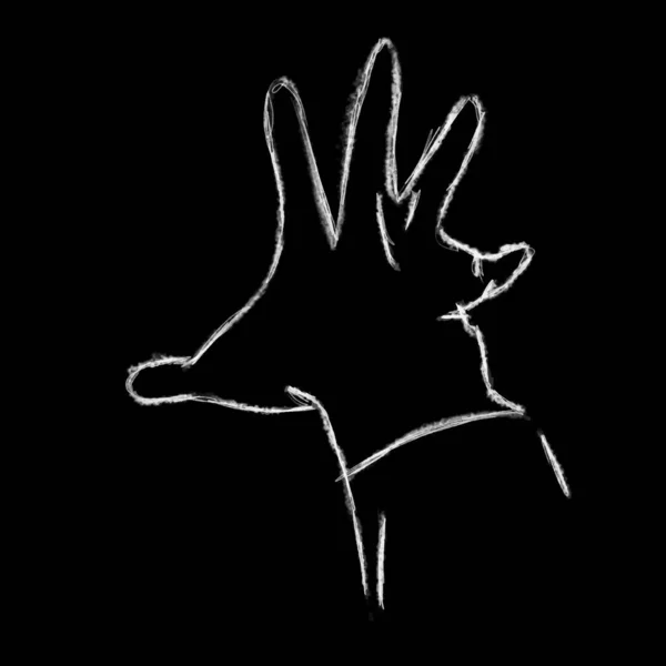 Hand Drawn White Pencil Black Background Vector Illustration — ストックベクタ