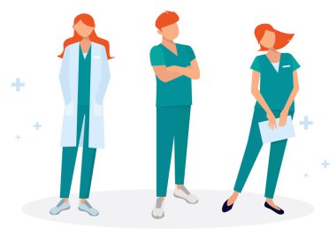 cartoon paramedics collection and medical doctors and vector people. Vector illustration