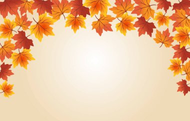 autumn background vector leaves with gradient illustration. Vector illustration