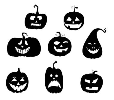 halloween pumpkins black and vector and illustrator. Vector illustration