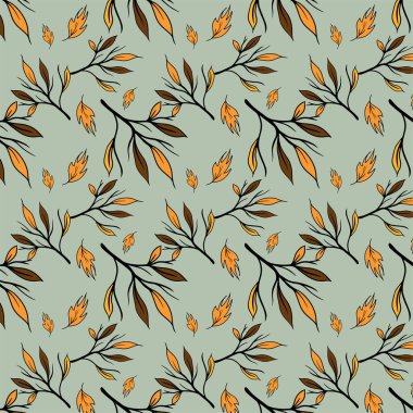 autumn branches with leaves illustrator and vector. Vector illustration