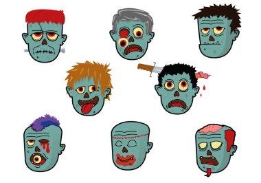halloween vector green had of zombies vector illustration. Vector illustration