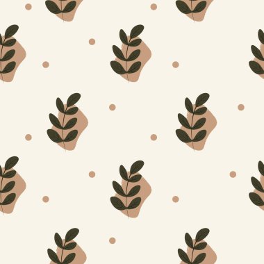 Vector Illustration light leaf pattern with abstract spots. Vector illustration