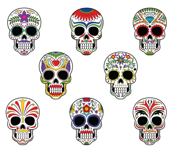 Illustration halloween color muerto skulls pack color. Vector illustration