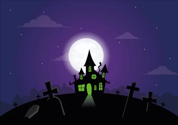 Dark Halloween Dark House Illustration Vectorielle Illustration Vectorielle — Image vectorielle