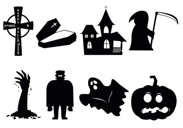 Sticker Vectoriel Noir Halloween Arrière Plan Illustration Vectorielle — Image vectorielle