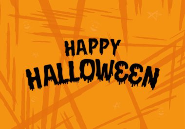 Yara izli Cadılar Bayramı tebrik kartın kutlu olsun. Vektör illüstrasyonu