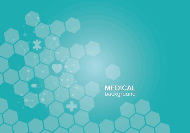 Tıbbi unsurlar ve vektör çizicisiyle tıbbi geçmiş. Vektör illüstrasyonu