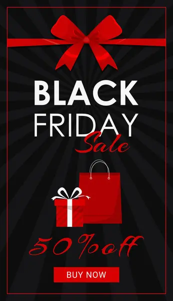 Text Black Friday Sale Gift Shopping Bag Vector Illustration — Stock Vector