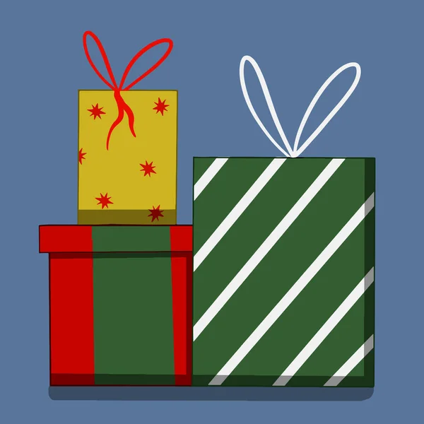 Regalos Para Año Nuevo Con Hermosa Decoración Ilustración Vectorial — Archivo Imágenes Vectoriales