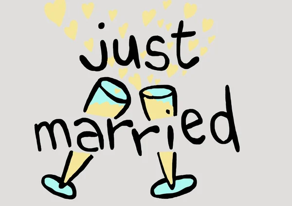Just married toast — Stock Photo, Image