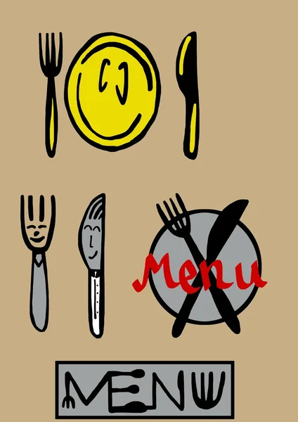 Menu icons funny — 图库照片