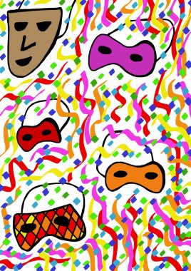 Karnaval maskesi desen