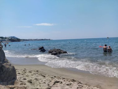 İtalya 'nın Ischia Adası' ndaki Saint Francesco plajı.