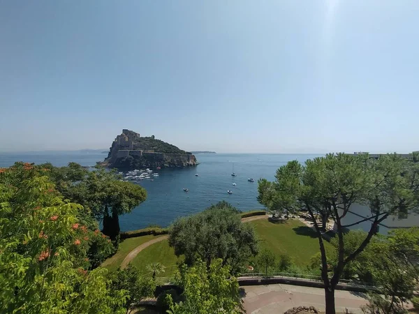 Aragonien Utsikt Över Slottet Ischia Island — Stockfoto