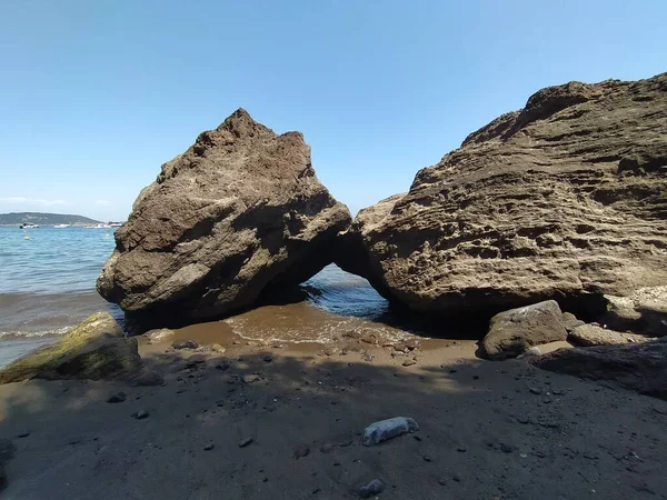 Strand Von Cartaromana Auf Der Insel Ischia Neapel — Stockfoto