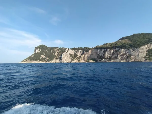 Vista Isla Capri Desde Barco — Foto de Stock