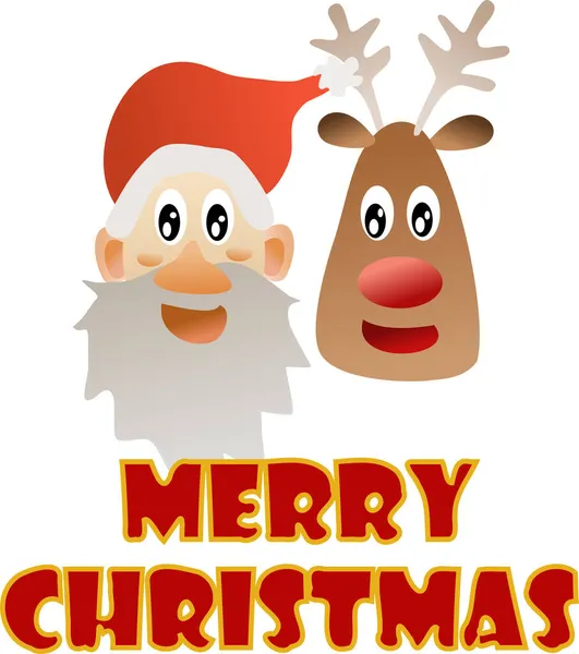 Santa Claus Reno Rudolph — Vector de stock