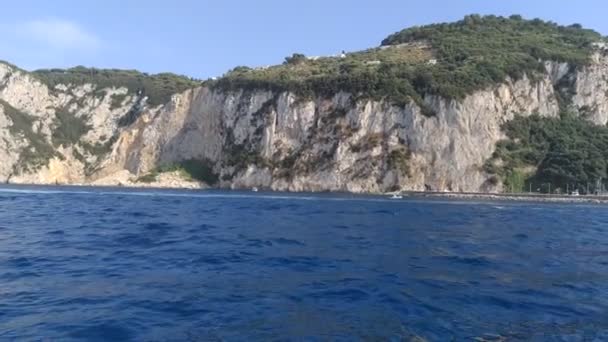 Boot Naar Capri Eiland Napels — Stockvideo