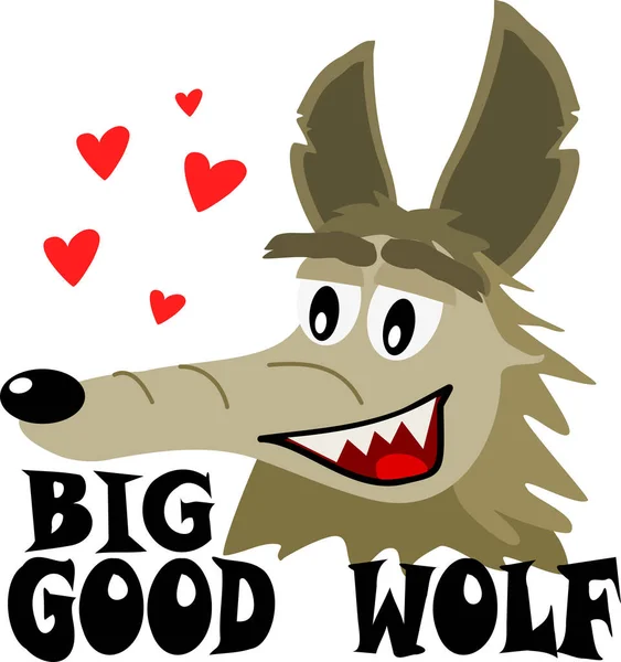 Big Good Wolf Love — Vector de stock