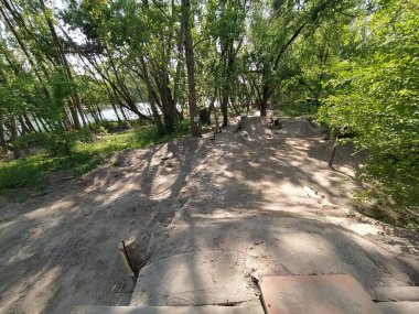 Park close to Adige river in Verona countryside