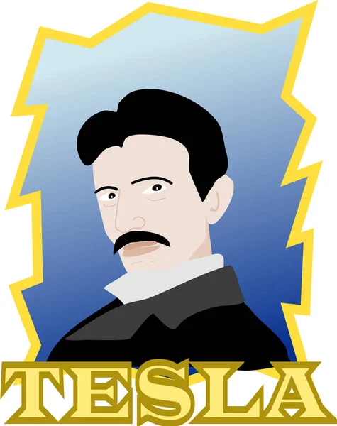 Nikola Tesla Famoso Inventore Ritratto — Vettoriale Stock