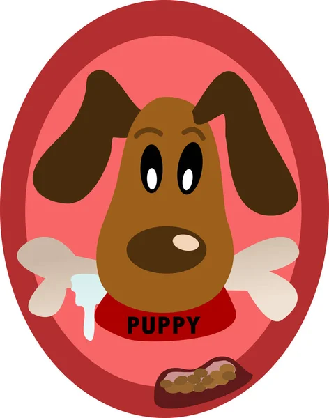 Puppy Pictogram Afbeelding Met Bot — Stockvector