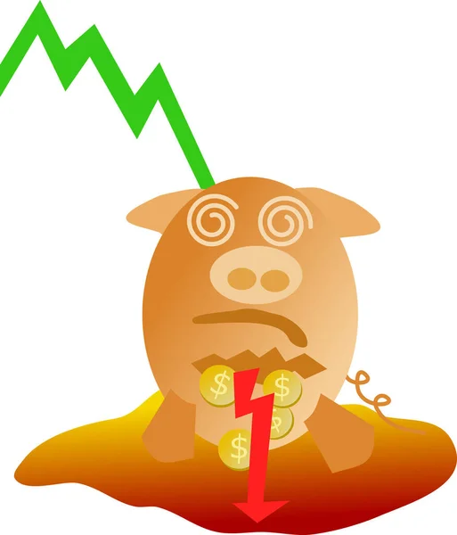 Image Broken Piggy Bank — Wektor stockowy