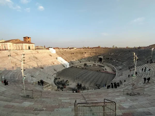 Arena Anphitheater Der Stadt Verona Bei Sonnenuntergang — Stockfoto