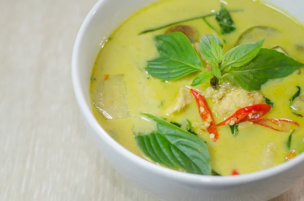 Zielone curry z kurczaka — Zdjęcie stockowe