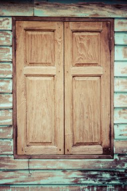 Wooden window, vintage processed clipart