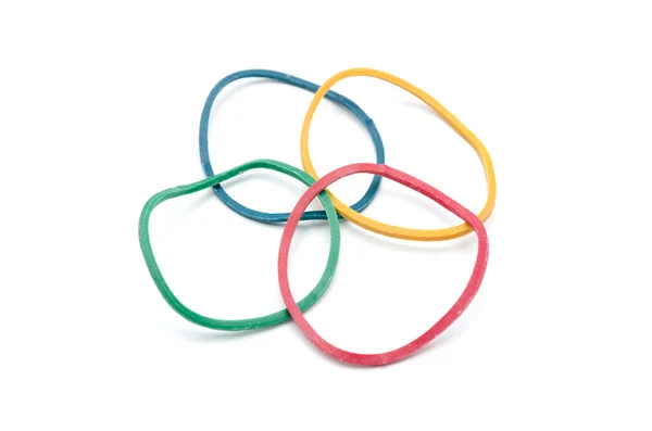 Elastic bands on a white background — Stock Photo, Image