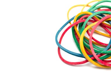 Elastic bands on a white background clipart