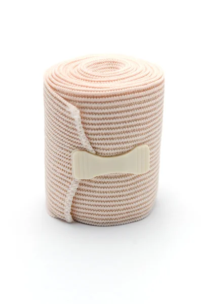 Elastisk ace komprimering bandage varp oöppnade, isolerade — Stockfoto