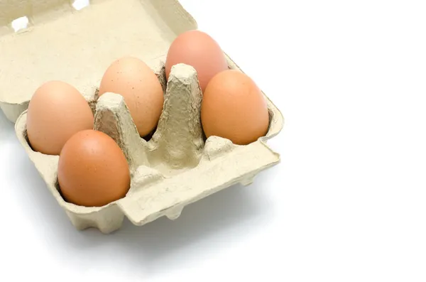Huevos en un paquete de cartón — Foto de Stock