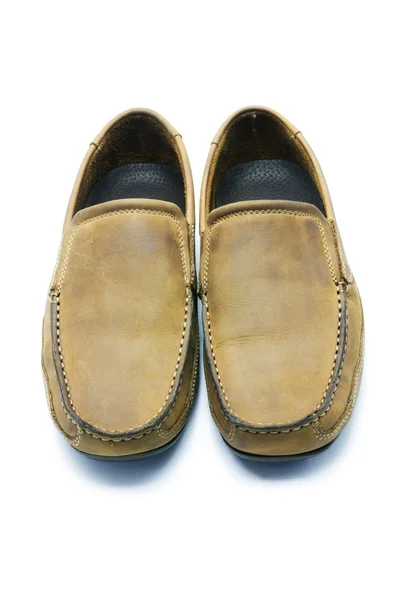 Brązowe skórzane męskie buty — Zdjęcie stockowe