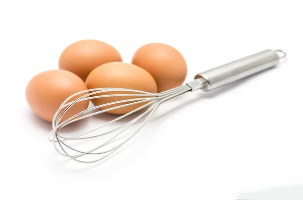 철사 털과 갈색 달걀, 흰색 절연. — 스톡 사진