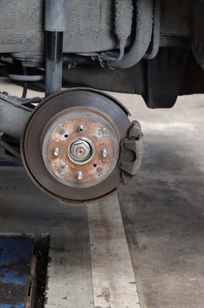 Rear Disk brake assembly on a modern car — Stock Photo, Image