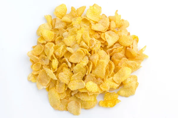 Small sampling of corn flake cereal, isolated — Stock Photo, Image