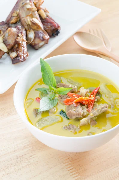 Green curry with pork and spare ribs bake — Stock Photo, Image