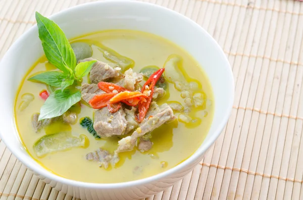 Green curry with pork — Stock Photo, Image