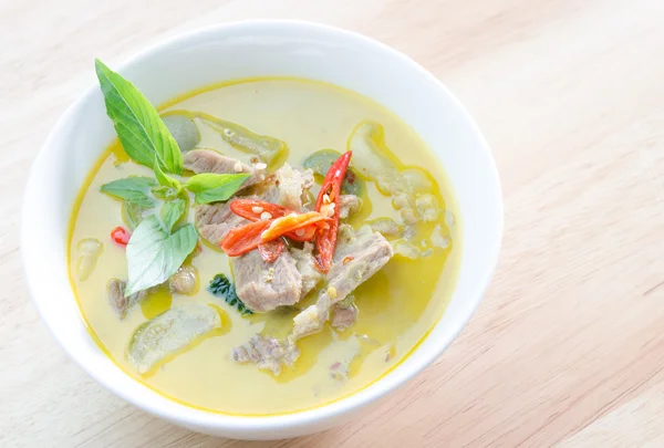 Green curry with pork — Stock Photo, Image