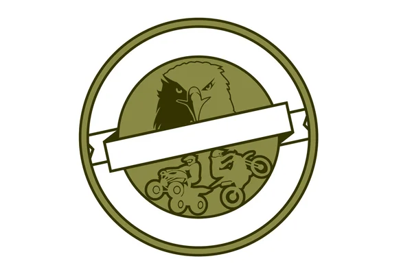 Emblème avec une tête d'aigle — Image vectorielle