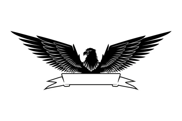 Aigle avec un ruban — Image vectorielle